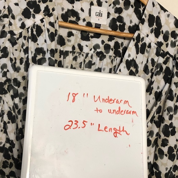 Cabi Leopard Print Wrap Top Sz S White Black Office Business Casual Classic - Picture 8 of 10